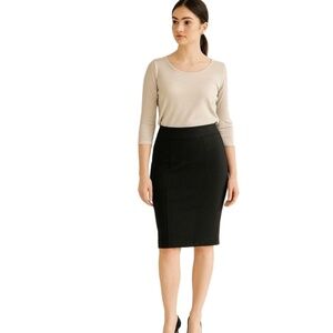 Alfani Black Knee Length Pencil Skirt Rayon Nylon Spandex Womens Size 4